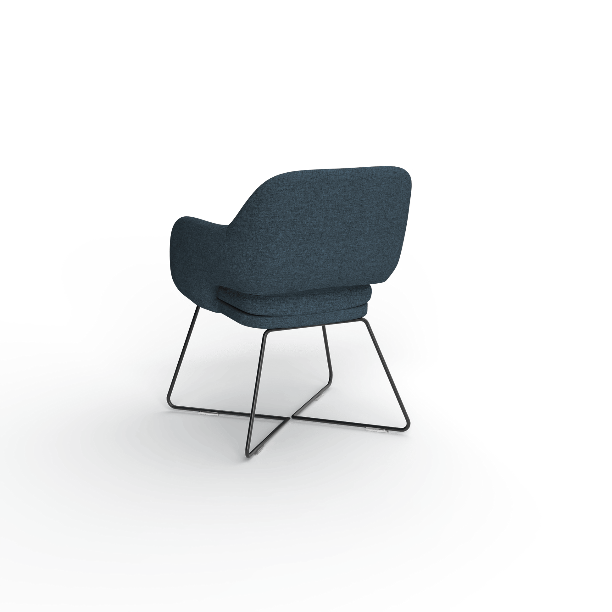Elaro Black Metal Leg Occasional Chair Blue (Sunday Steel) - Office Furniture Company
