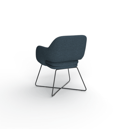 Elaro Black Metal Leg Occasional Chair Blue (Sunday Steel) - Office Furniture Company
