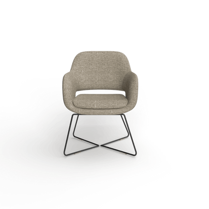 Elaro Black Metal Leg Occasional Chair Brown (Sunday Walnut) - Office Furniture Company
