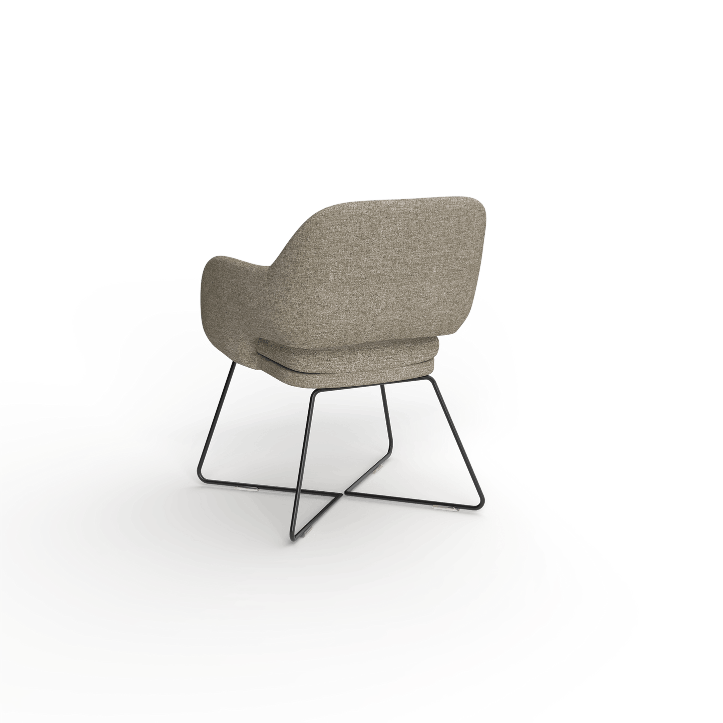 Elaro Black Metal Leg Occasional Chair Brown (Sunday Walnut) - Office Furniture Company