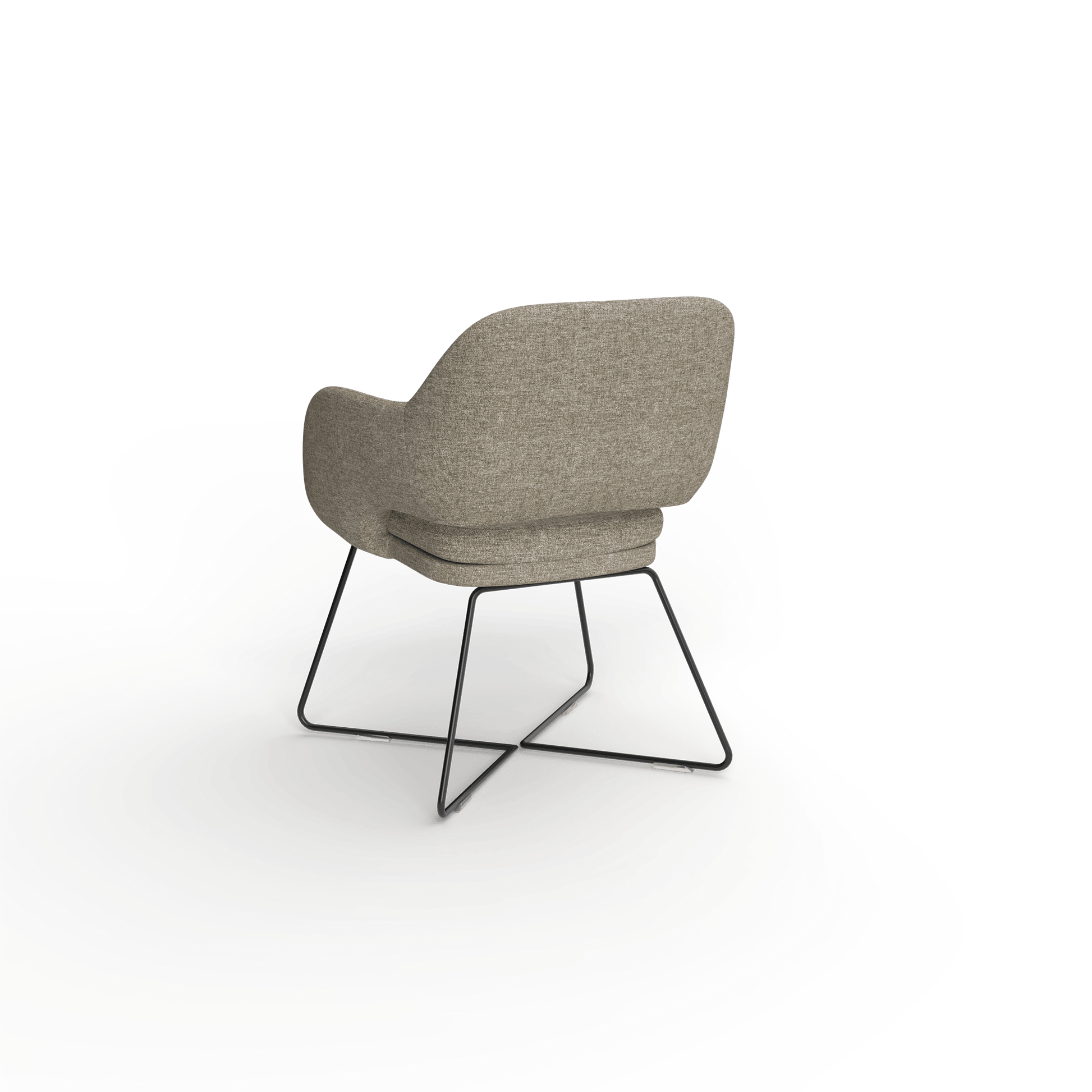 Elaro Black Metal Leg Occasional Chair Brown (Sunday Walnut) - Office Furniture Company