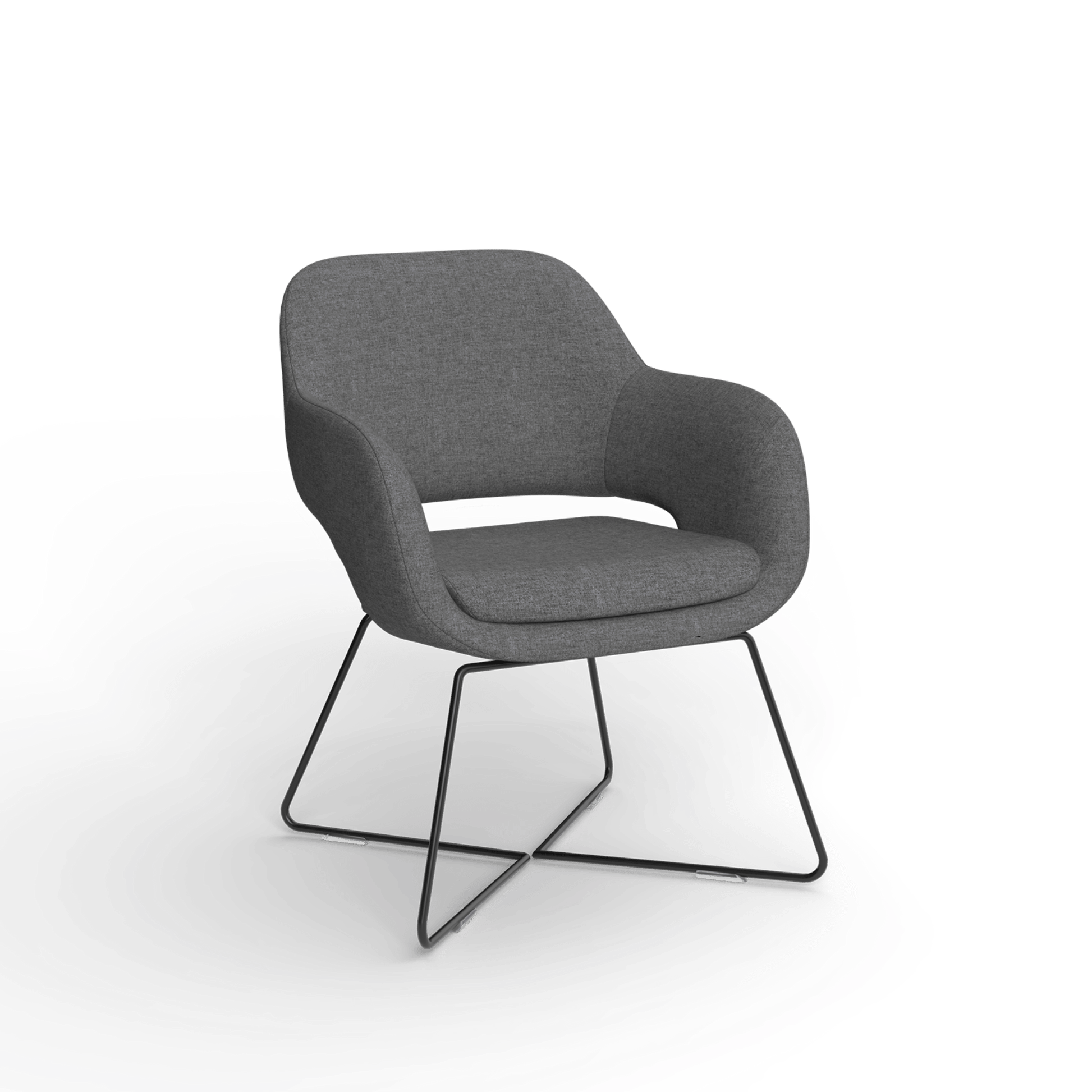 Elaro Black Metal Leg Occasional Chair Brown (Sunday Walnut) - Office Furniture Company