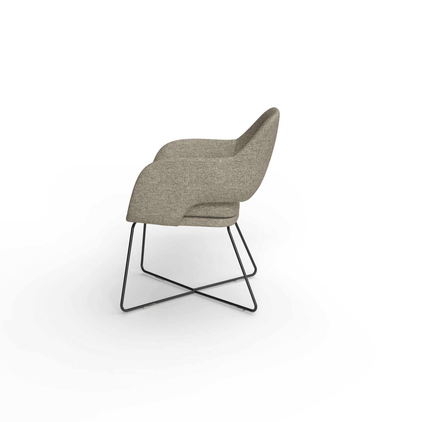 Elaro Black Metal Leg Occasional Chair Brown (Sunday Walnut) - Office Furniture Company