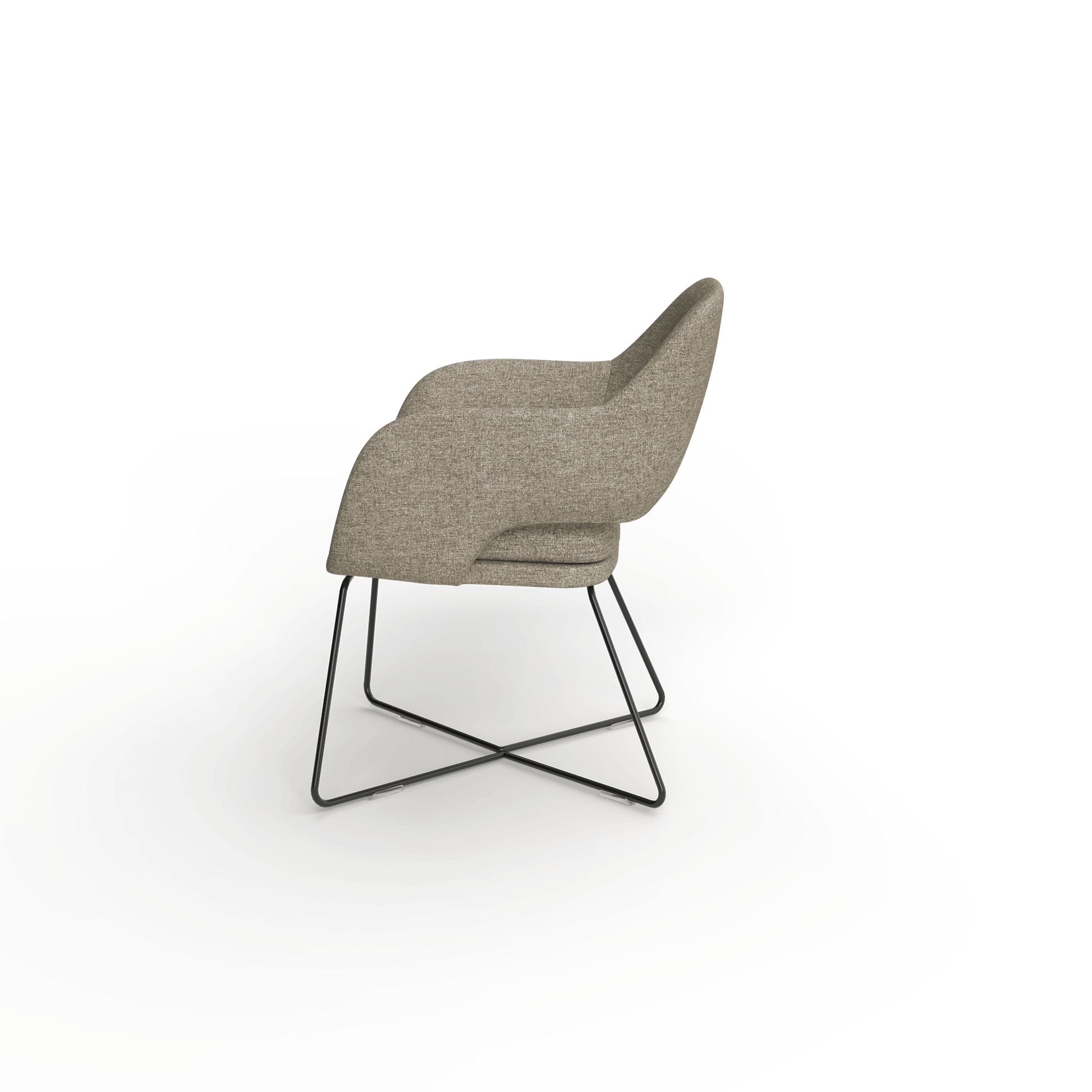 Elaro Black Metal Leg Occasional Chair Brown (Sunday Walnut) - Office Furniture Company