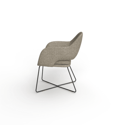 Elaro Black Metal Leg Occasional Chair Brown (Sunday Walnut) - Office Furniture Company
