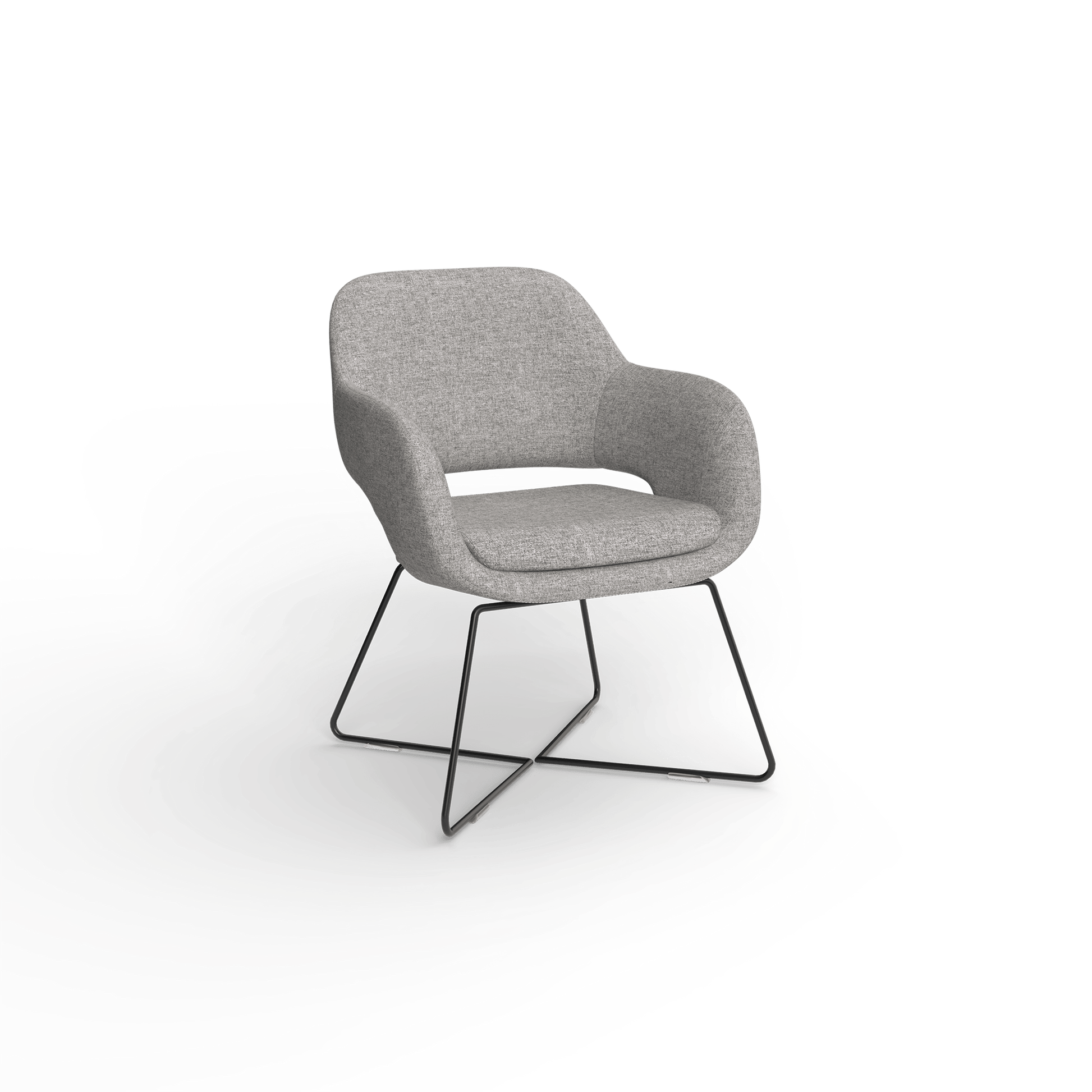 Elaro Black Metal Leg Occasional Chair Brown (Sunday Walnut) - Office Furniture Company