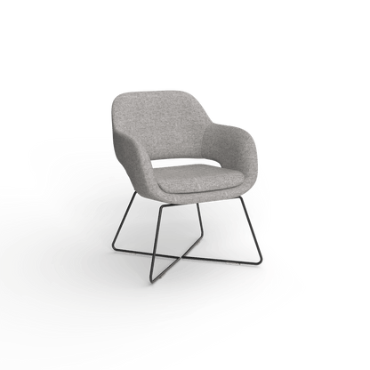 Elaro Black Metal Leg Occasional Chair Brown (Sunday Walnut) - Office Furniture Company