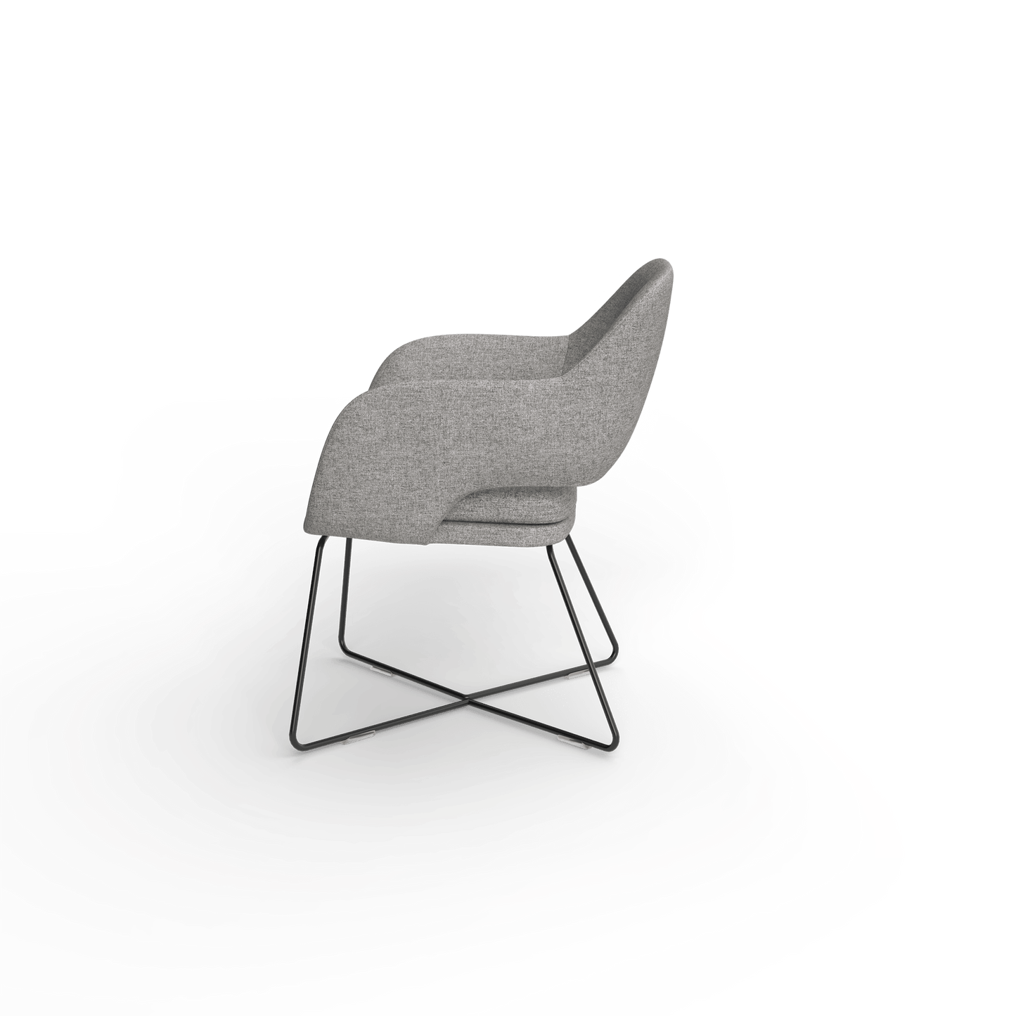 Elaro Black Metal Leg Occasional Chair Grey (Sunday Greymist) - Office Furniture Company