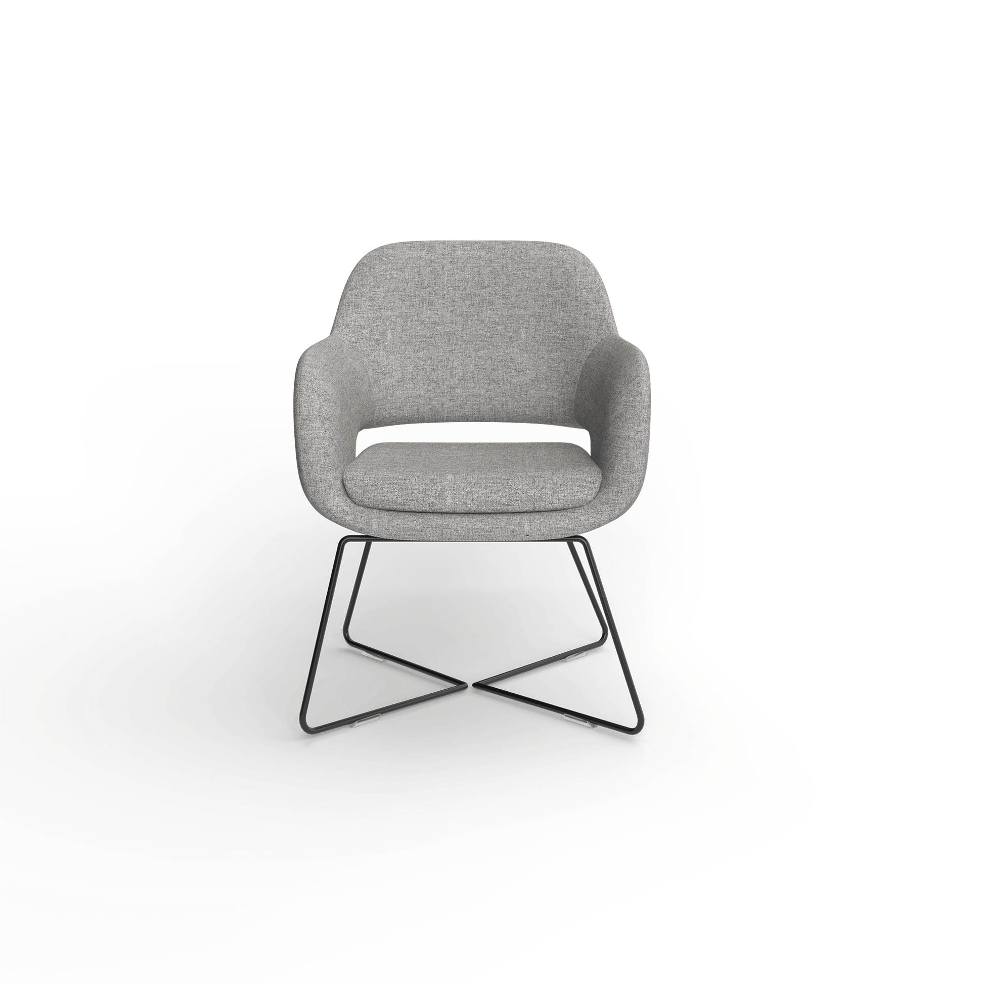 Elaro Black Metal Leg Occasional Chair Grey (Sunday Greymist) - Office Furniture Company