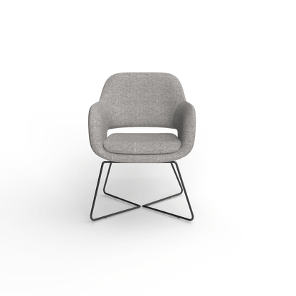 Elaro Black Metal Leg Occasional Chair Grey (Sunday Greymist) - Office Furniture Company