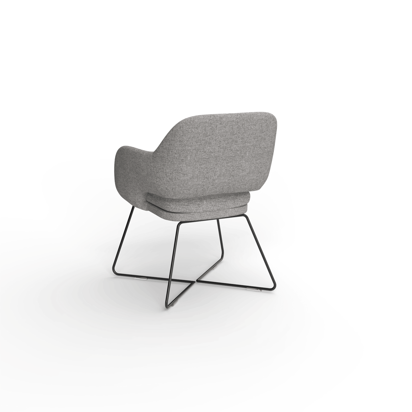 Elaro Black Metal Leg Occasional Chair Grey (Sunday Greymist) - Office Furniture Company