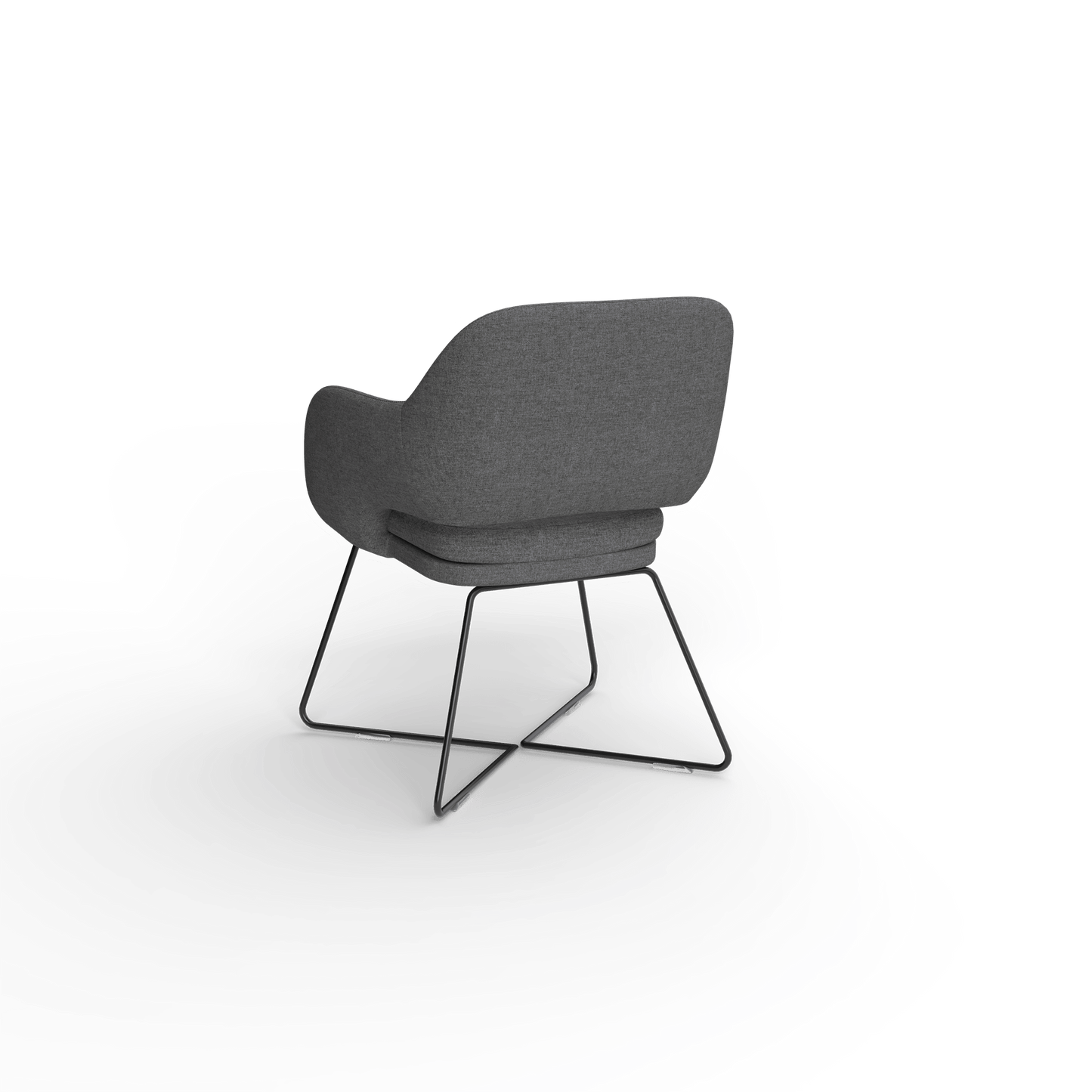 Elaro Black Metal Leg Occasional Chair Grey (Sunday Onyx) - Office Furniture Company