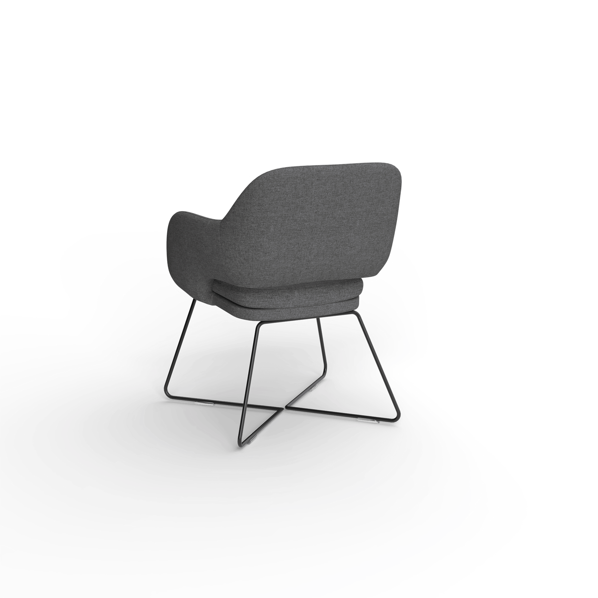 Elaro Black Metal Leg Occasional Chair Grey (Sunday Onyx) - Office Furniture Company