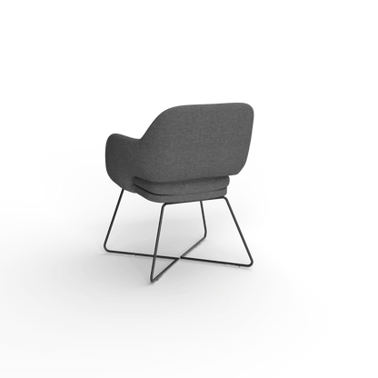Elaro Black Metal Leg Occasional Chair Grey (Sunday Onyx) - Office Furniture Company