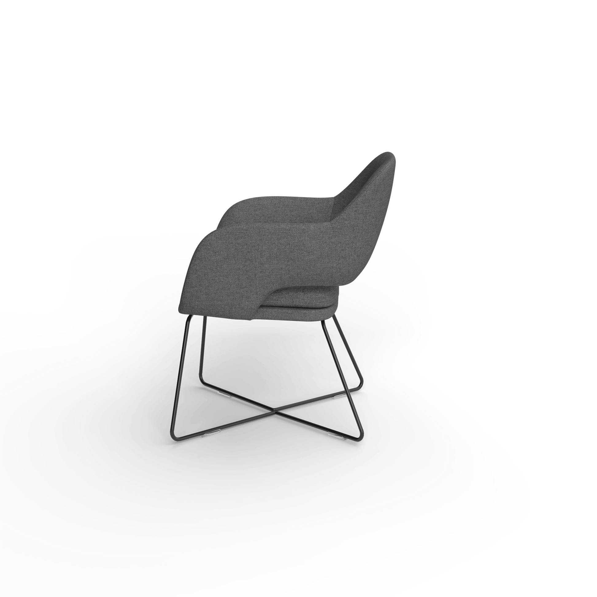 Elaro Black Metal Leg Occasional Chair Grey (Sunday Onyx) - Office Furniture Company