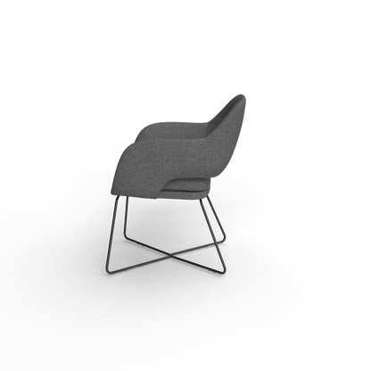 Elaro Black Metal Leg Occasional Chair Grey (Sunday Onyx) - Office Furniture Company
