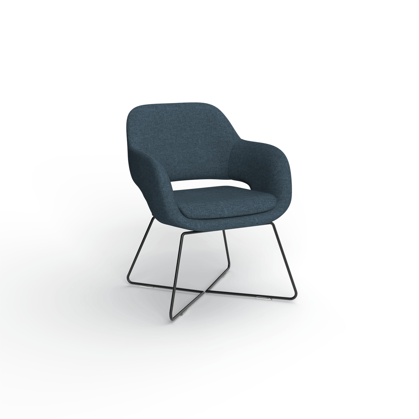 Elaro Black Metal Leg Occasional Chair Grey (Sunday Onyx) - Office Furniture Company