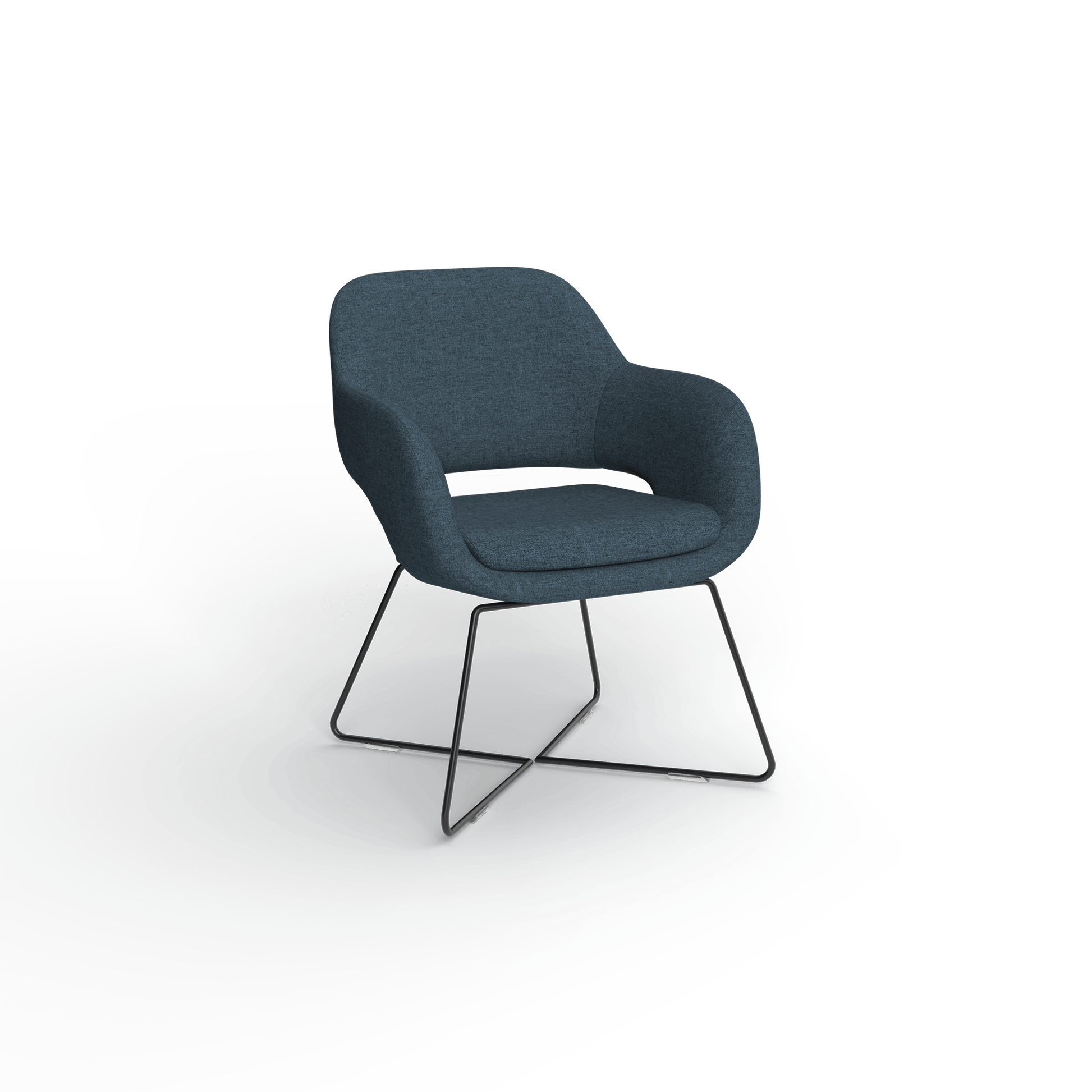 Elaro Black Metal Leg Occasional Chair Grey (Sunday Onyx) - Office Furniture Company