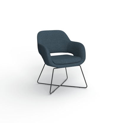 Elaro Black Metal Leg Occasional Chair Grey (Sunday Onyx) - Office Furniture Company