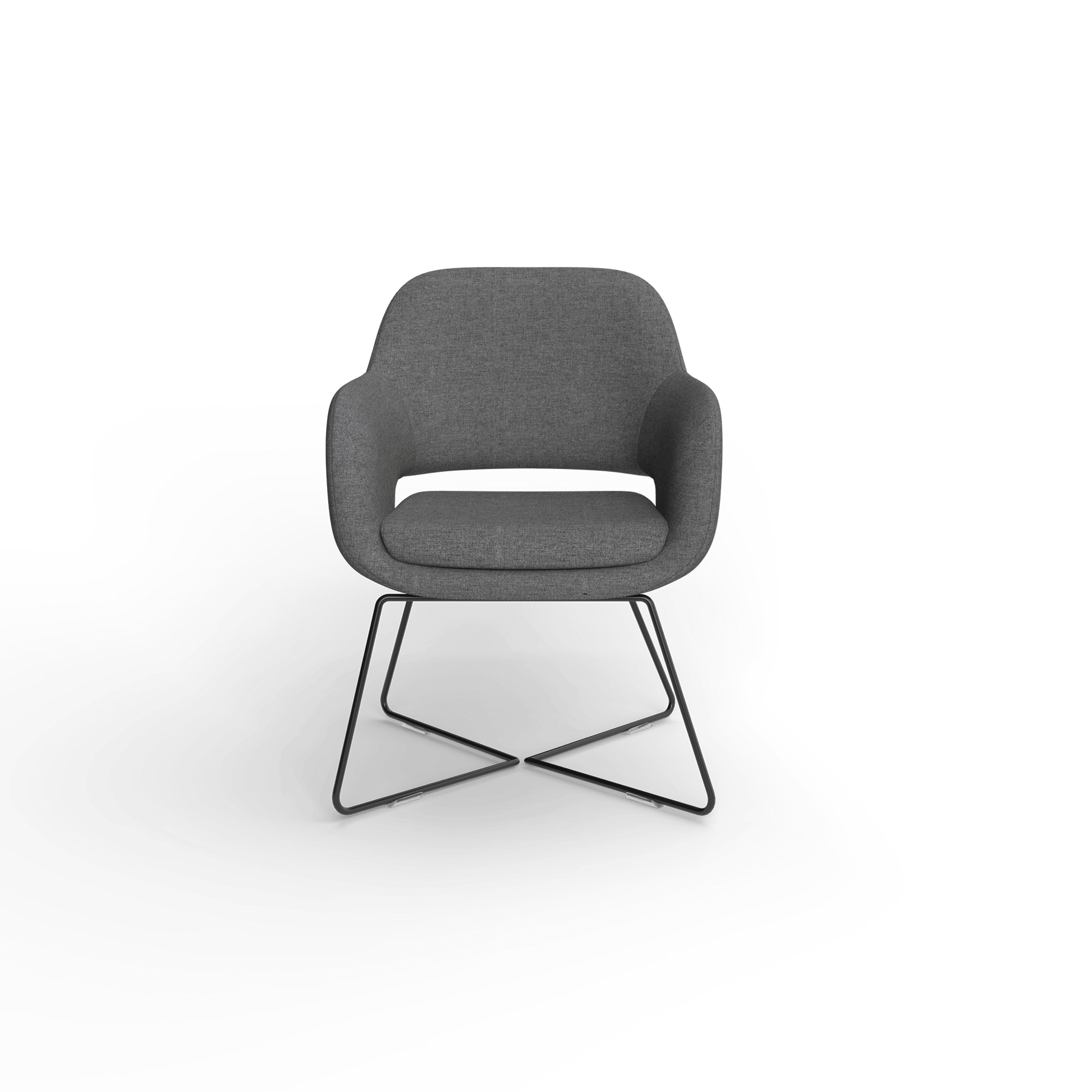 Elaro Black Metal Leg Occasional Chair Grey (Sunday Onyx) - Office Furniture Company