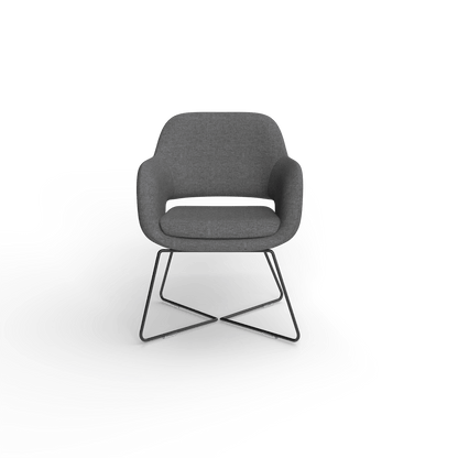 Elaro Black Metal Leg Occasional Chair Grey (Sunday Onyx) - Office Furniture Company