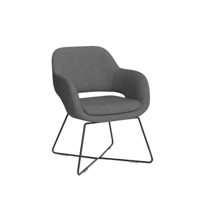Elaro Black Metal Leg Occasional Chair Brown Sunday (027)