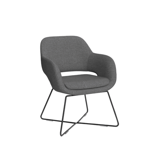 Elaro Black Metal Leg Occasional Chair Brown Sunday (027)