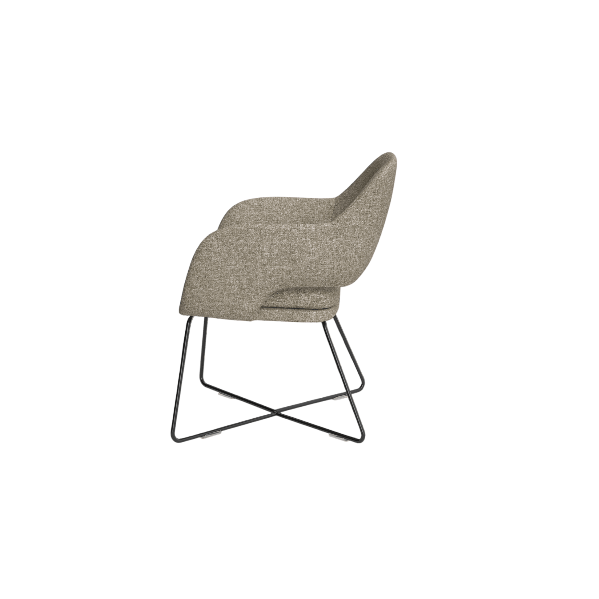 Elaro Black Metal Leg Occasional Chair Brown Sunday (027)