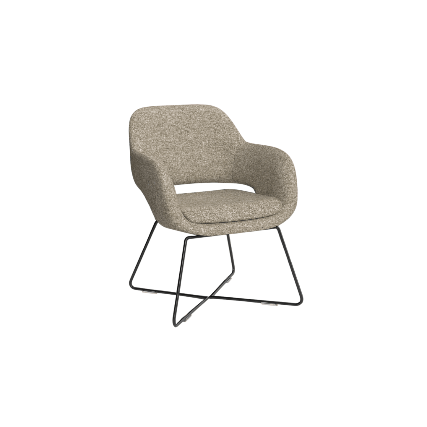 Elaro Black Metal Leg Occasional Chair Brown Sunday (027)