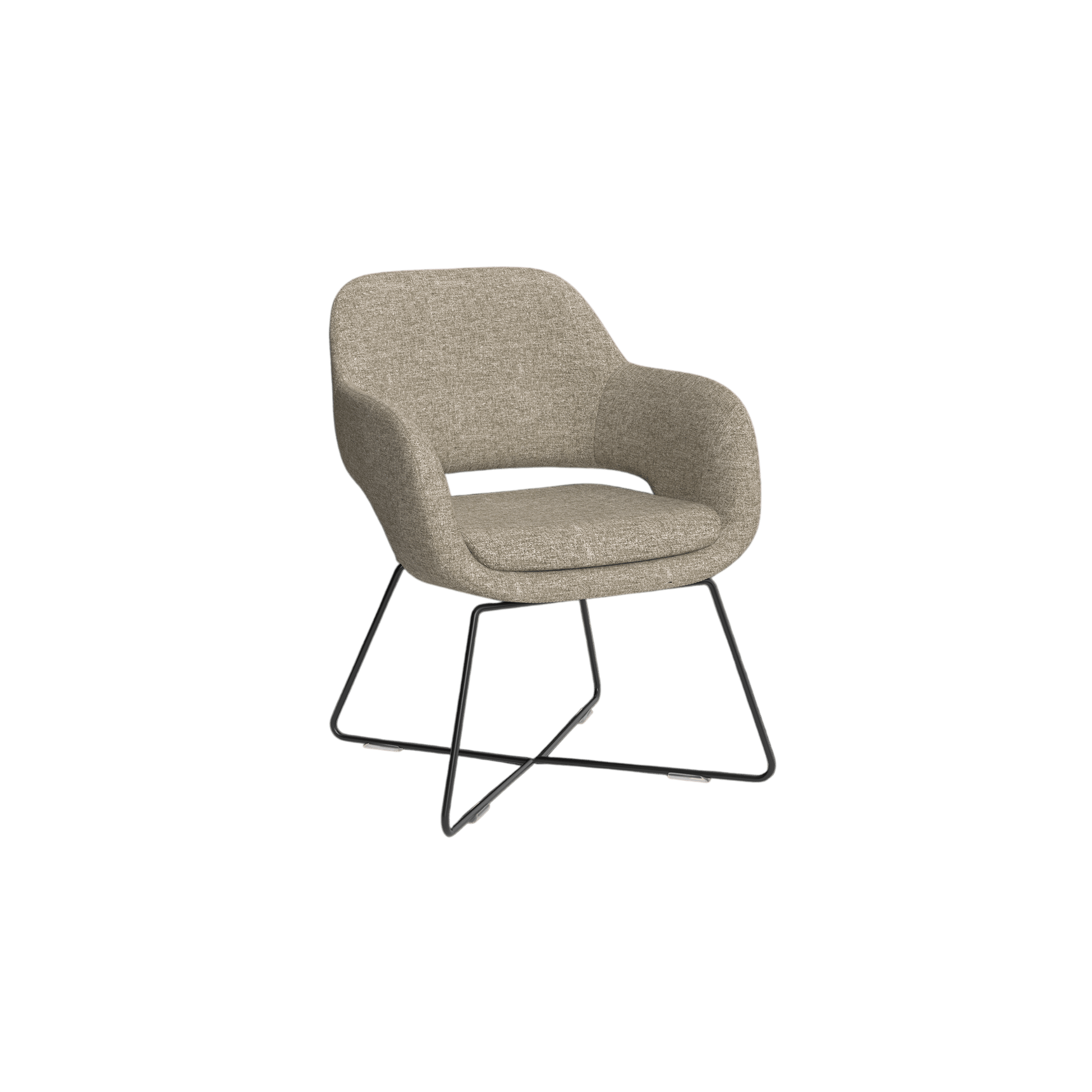Elaro Black Metal Leg Occasional Chair Brown Sunday (027)