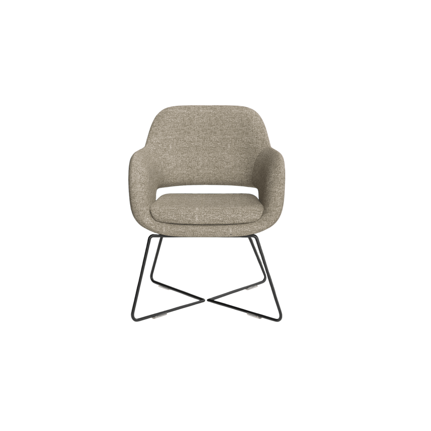 Elaro Black Metal Leg Occasional Chair Brown Sunday (027)