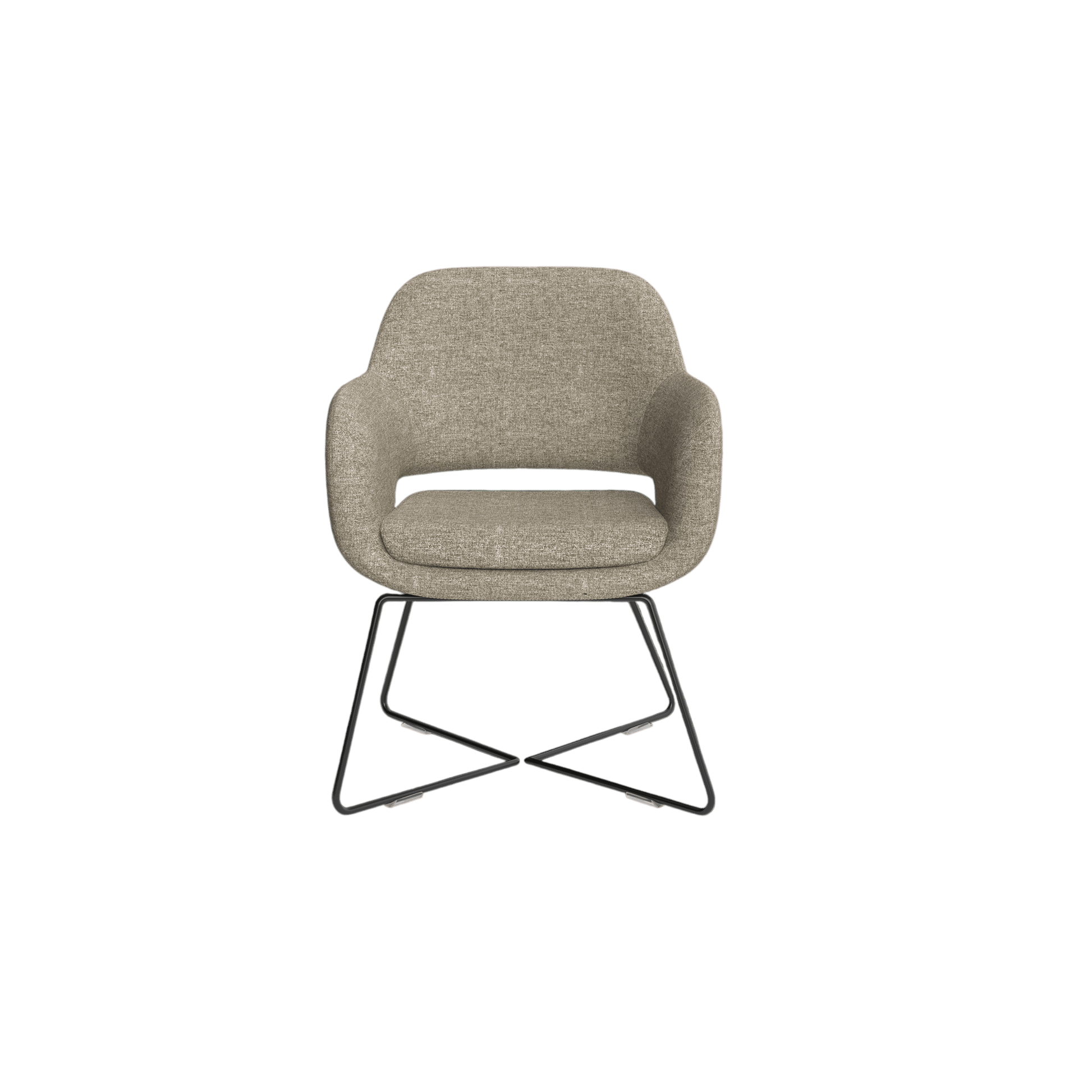 Elaro Black Metal Leg Occasional Chair Brown Sunday (027)