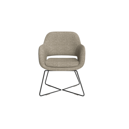 Elaro Black Metal Leg Occasional Chair Brown Sunday (027)