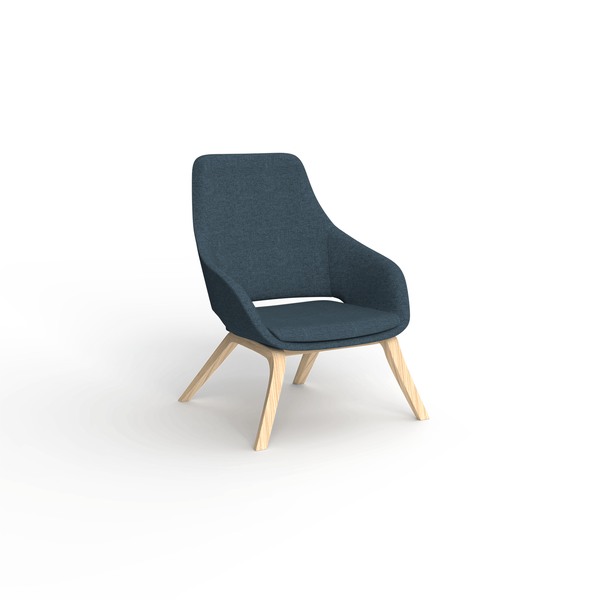 Elaro Wooden Leg Arm Chair Blue (Sunday Steel) - Office Furniture Company