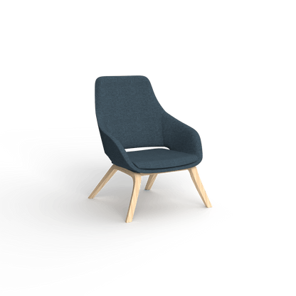 Elaro Wooden Leg Arm Chair Blue (Sunday Steel) - Office Furniture Company