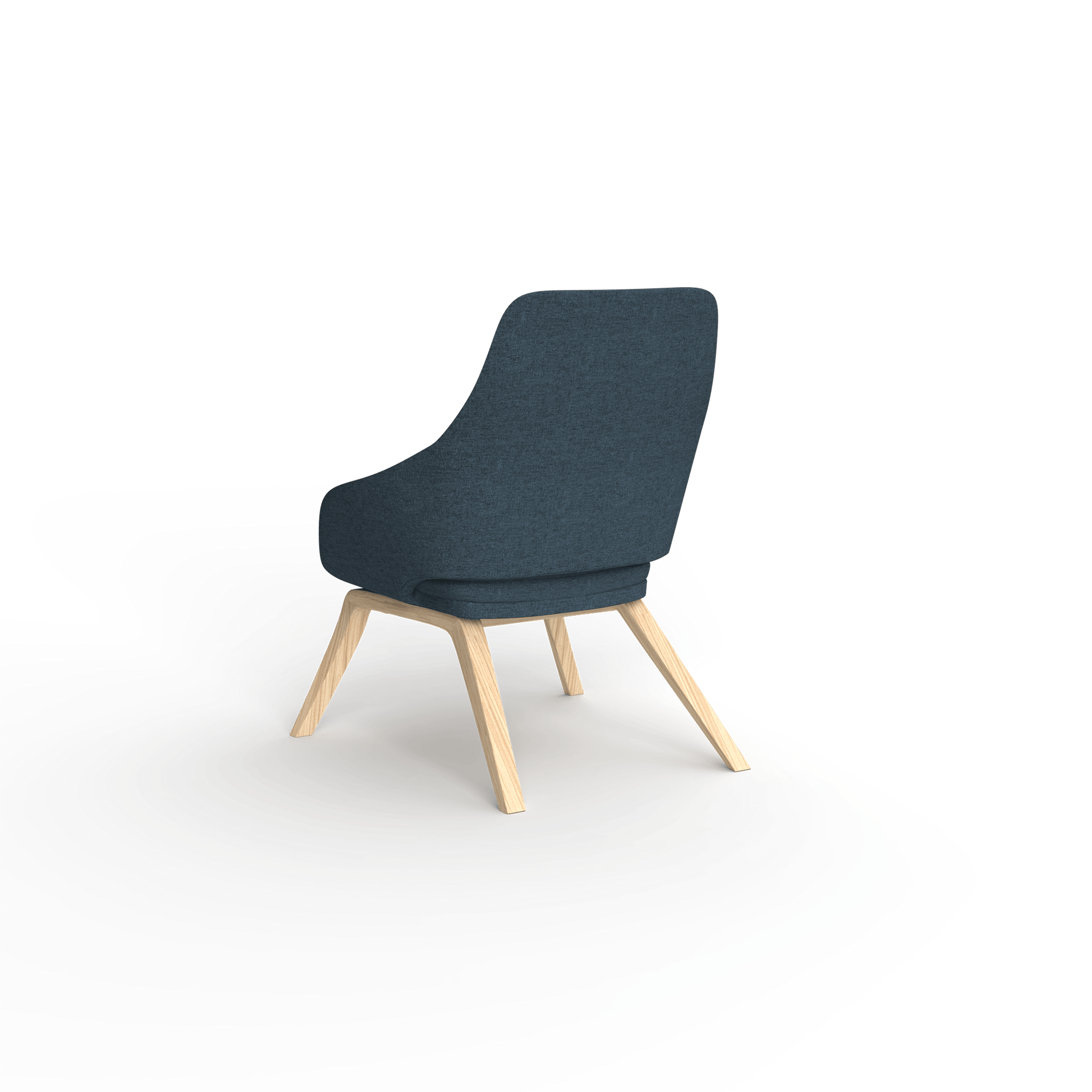 Elaro Wooden Leg Arm Chair Blue (Sunday Steel) - Office Furniture Company