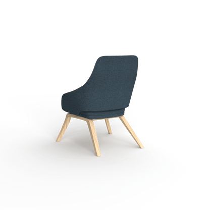 Elaro Wooden Leg Arm Chair Blue (Sunday Steel) - Office Furniture Company