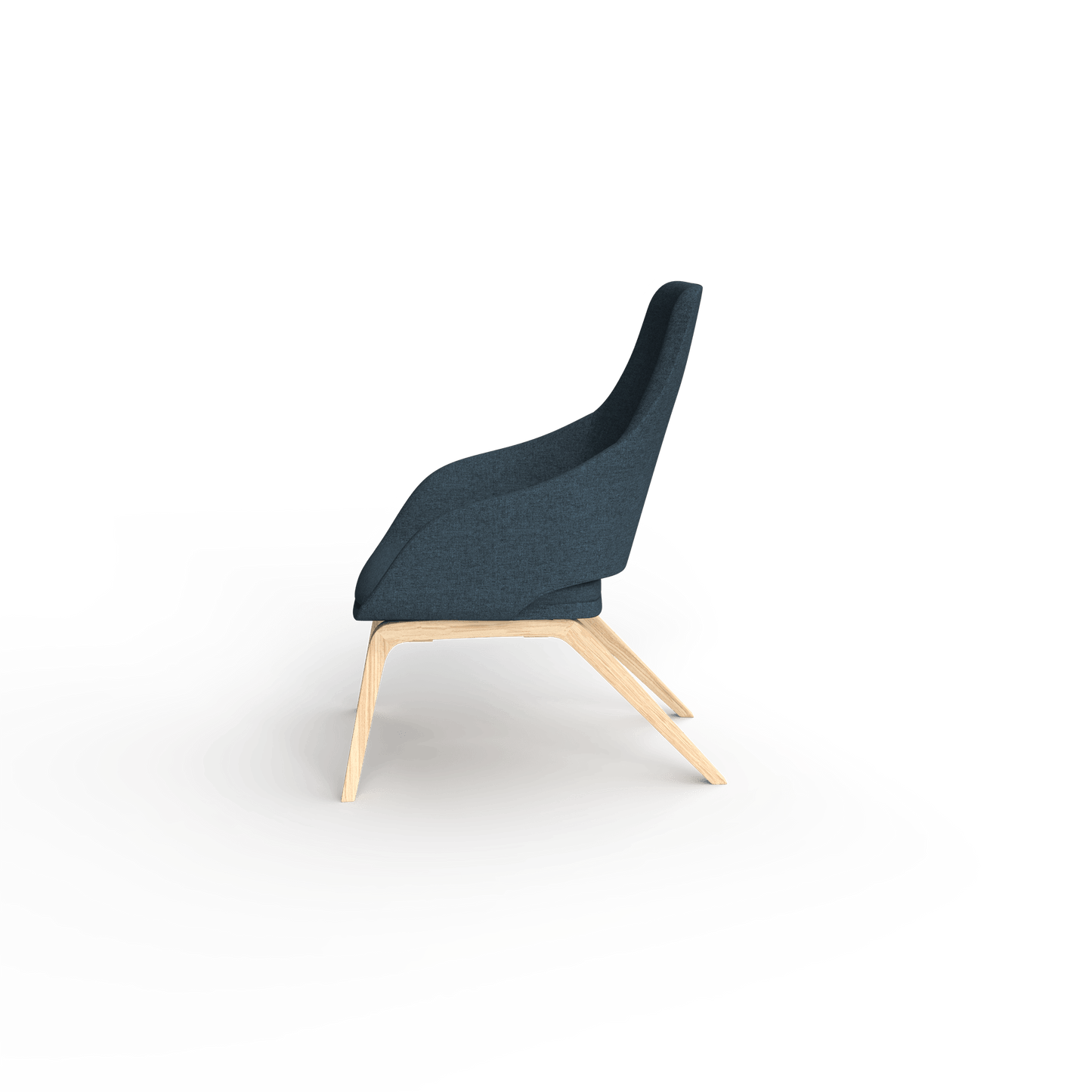 Elaro Wooden Leg Arm Chair Blue (Sunday Steel) - Office Furniture Company