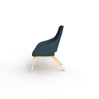 Elaro Wooden Leg Arm Chair Blue (Sunday Steel) - Office Furniture Company
