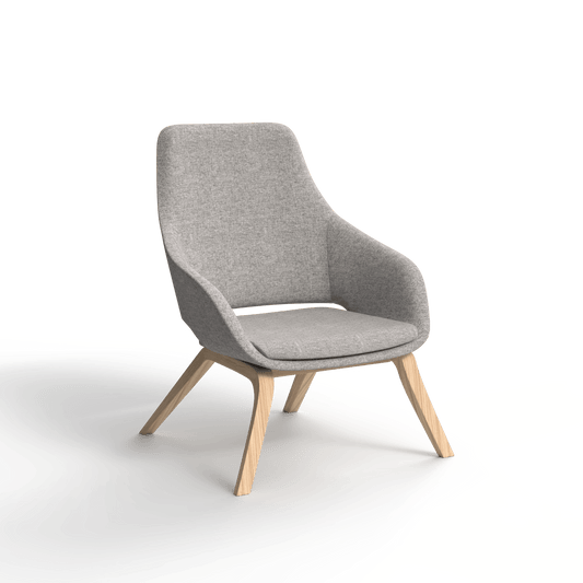 Elaro Wooden Leg Arm Chair Brown (Sunday Walnut) - Office Furniture Company