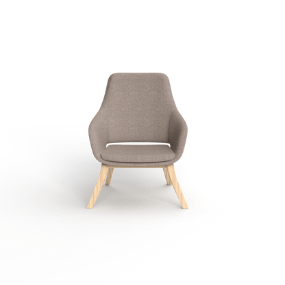 Elaro Wooden Leg Arm Chair Brown (Sunday Walnut) - Office Furniture Company