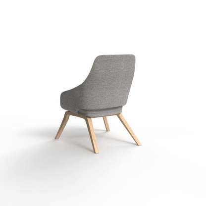 Elaro Wooden Leg Arm Chair Grey (Sunday Greymist) - Office Furniture Company