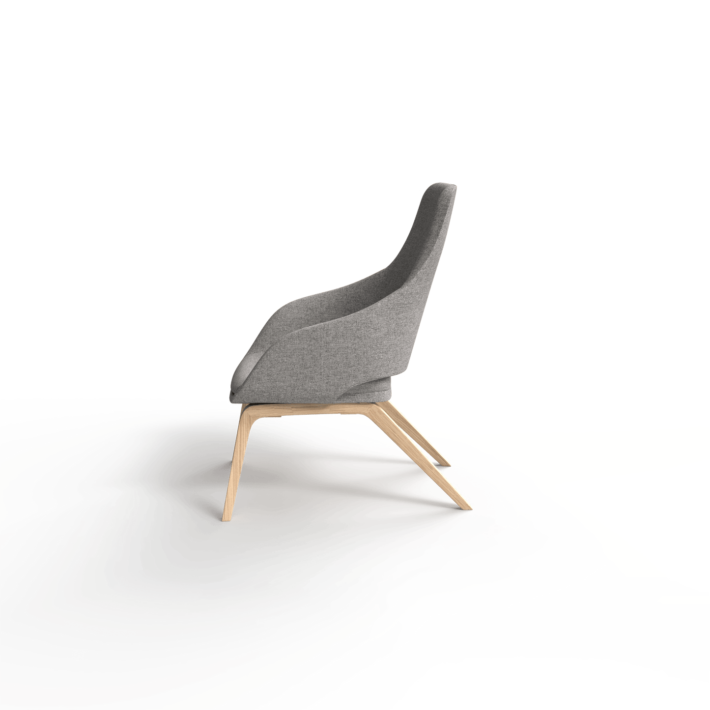 Elaro Wooden Leg Arm Chair Grey (Sunday Greymist) - Office Furniture Company