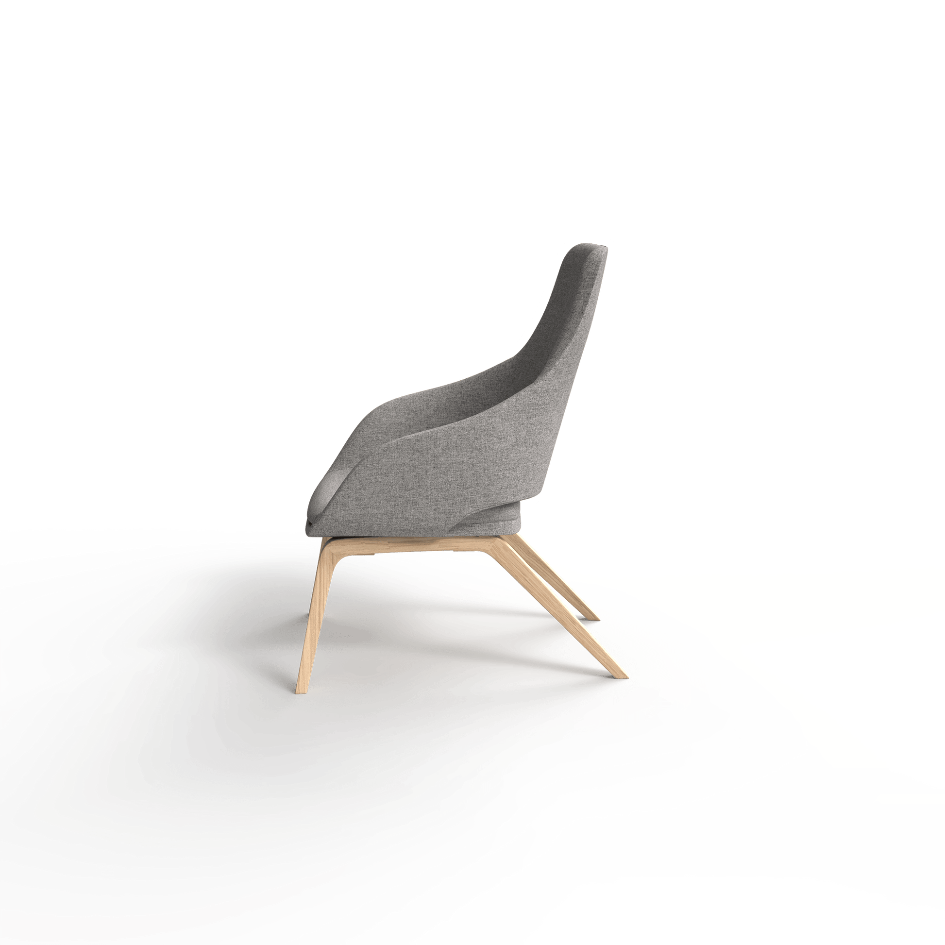 Elaro Wooden Leg Arm Chair Grey (Sunday Greymist) - Office Furniture Company
