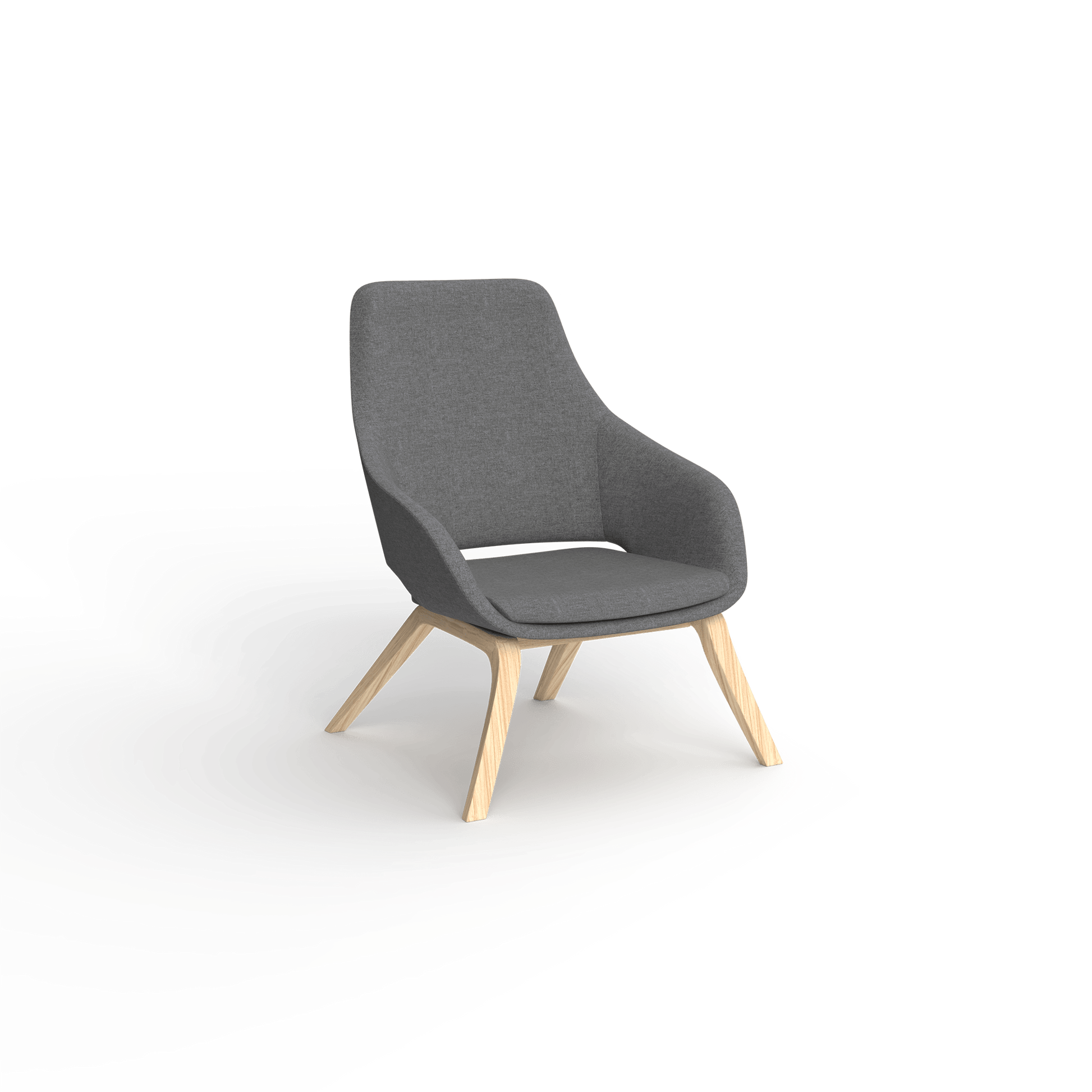 Elaro Wooden Leg Arm Chair Grey (Sunday Greymist) - Office Furniture Company