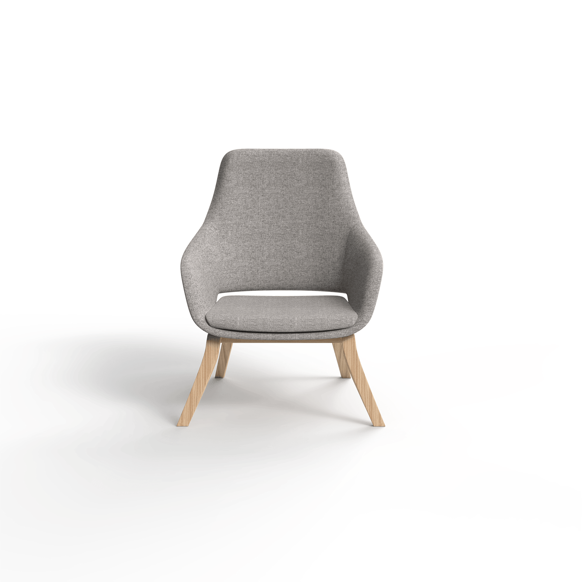 Elaro Wooden Leg Arm Chair Grey (Sunday Greymist) - Office Furniture Company