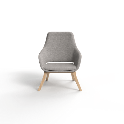 Elaro Wooden Leg Arm Chair Grey (Sunday Greymist) - Office Furniture Company