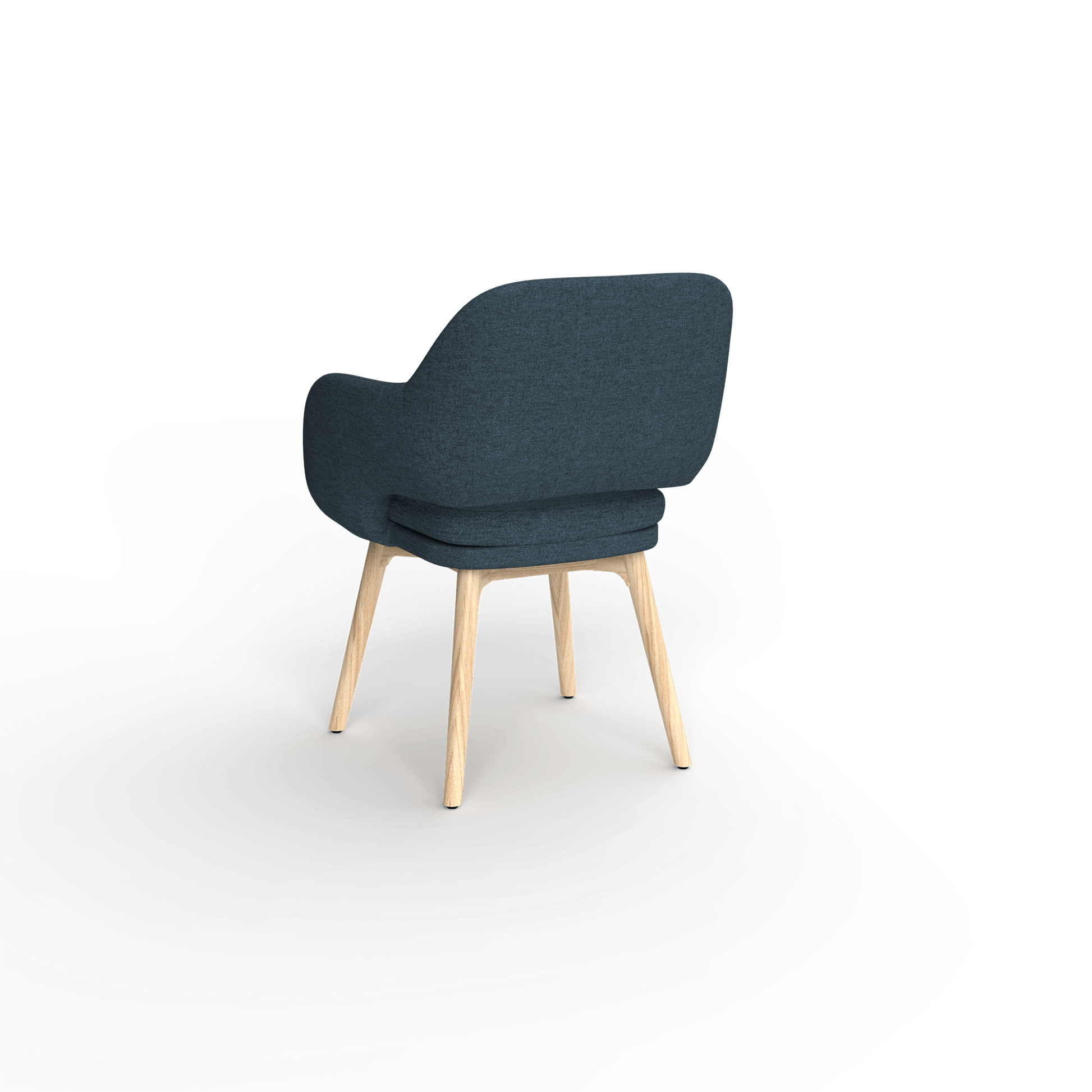 Elaro Wooden Leg Occasional Chair Blue (Sunday Steel) - Office Furniture Company
