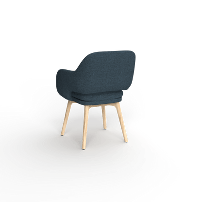 Elaro Wooden Leg Occasional Chair Blue (Sunday Steel) - Office Furniture Company