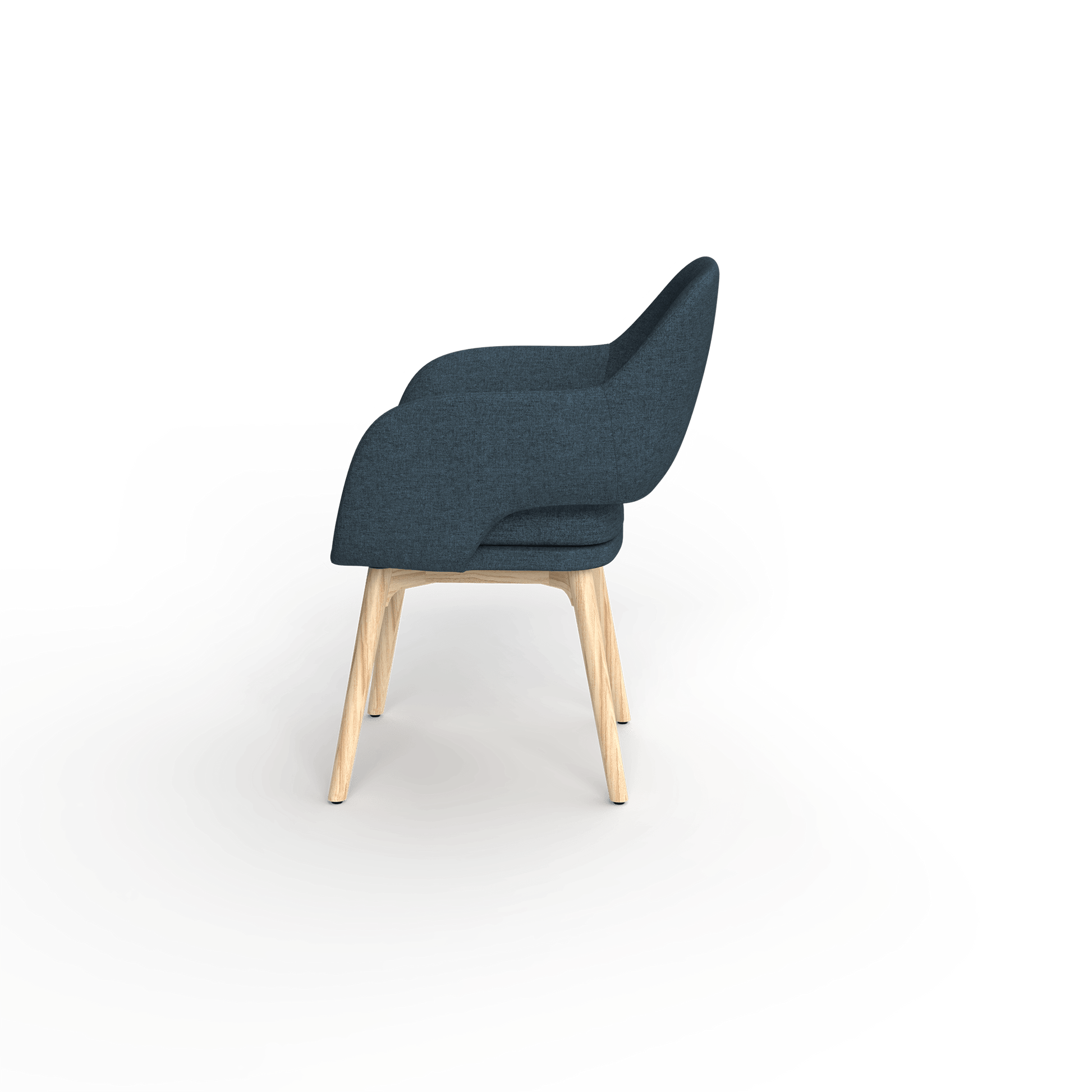 Elaro Wooden Leg Occasional Chair Blue (Sunday Steel) - Office Furniture Company